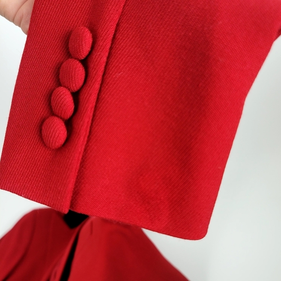 Vintage Lauren Ralph Lauren Red Wool Cropped Equestrian Blazer size 6 - Picture 8 of 9